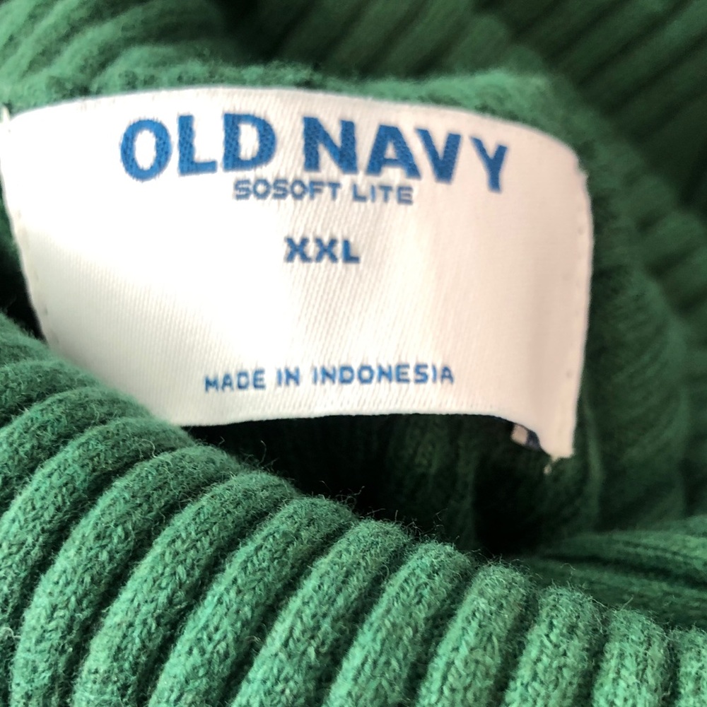 Old Navy Sosoft Lite Green Turtleneck Ribbed Sweater - Picture 13 of 14